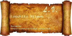 Loschitz Vilmos névjegykártya